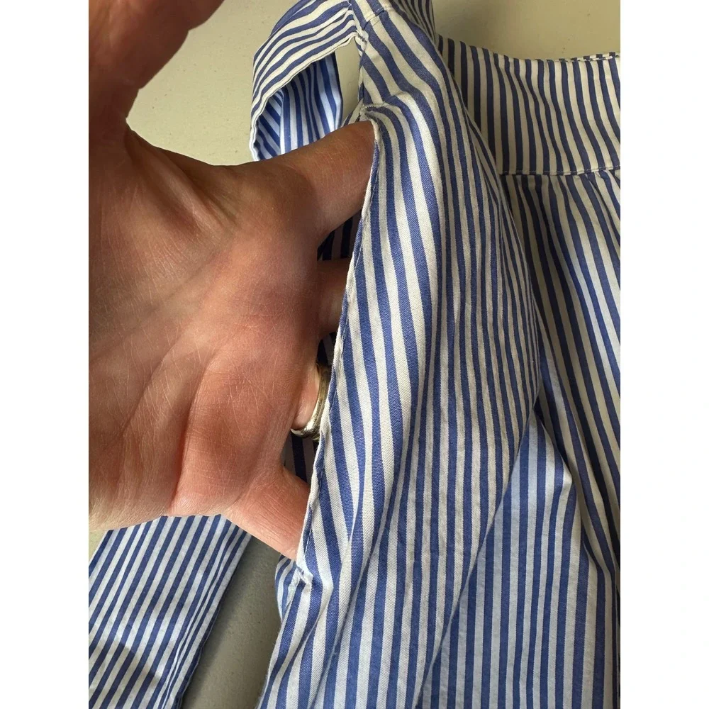 J. Crew Blue Striped Tiered Mini Skirt